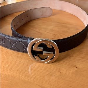 Men’s Gucci belt; fits 42”-46”